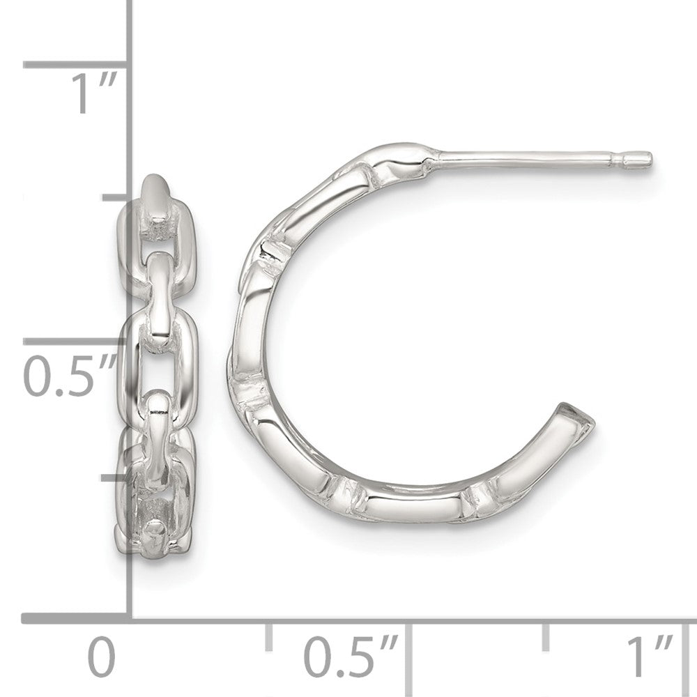 Sterlingsilber Poliert Glieder Stecker C- Creolen