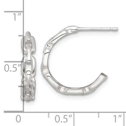 Sterlingsilber Poliert Glieder Stecker C- Creolen