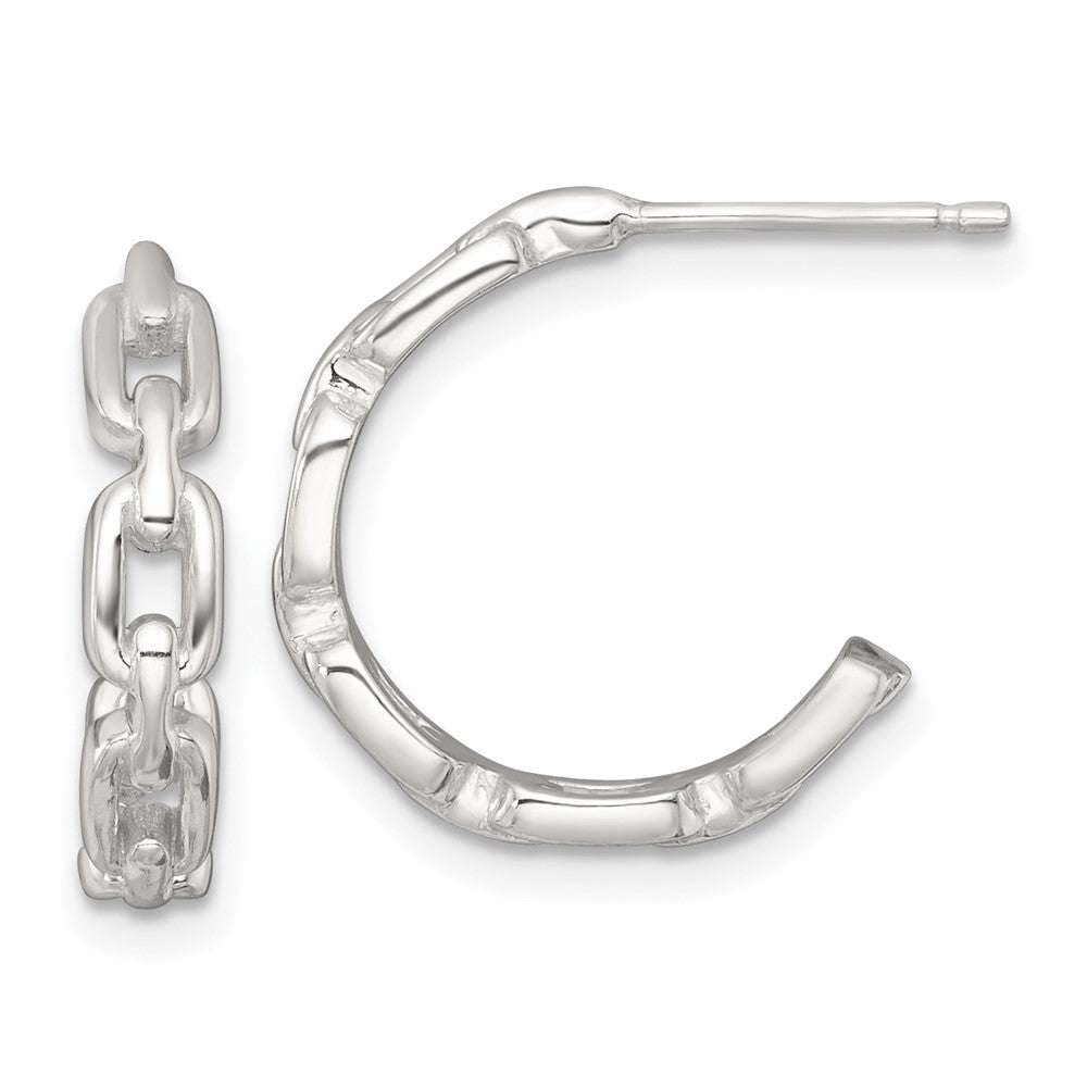 Sterlingsilber Poliert Glieder Stecker C- Creolen