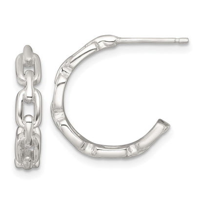 Sterlingsilber Poliert Glieder Stecker C- Creolen