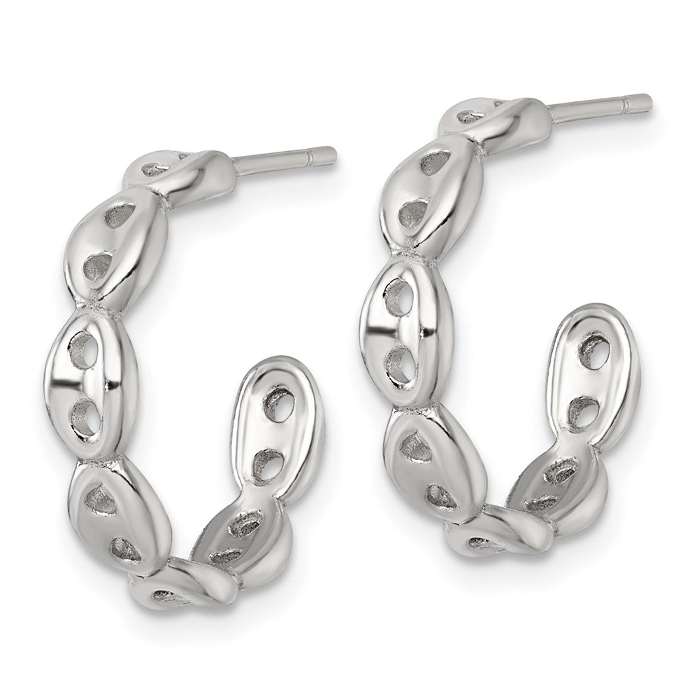 Sterlingsilber Poliert 4.0mm Gewölbt Marine/anchor Glieder Stecker C-hoop Ohrring