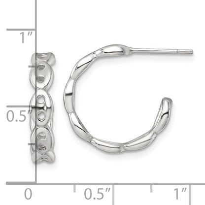 Sterlingsilber Poliert 4.0mm Gewölbt Marine/anchor Glieder Stecker C-hoop Ohrring