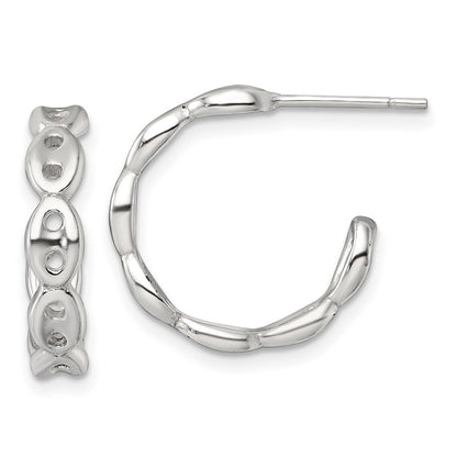 Sterlingsilber Poliert 4.0mm Gewölbt Marine/anchor Glieder Stecker C-hoop Ohrring