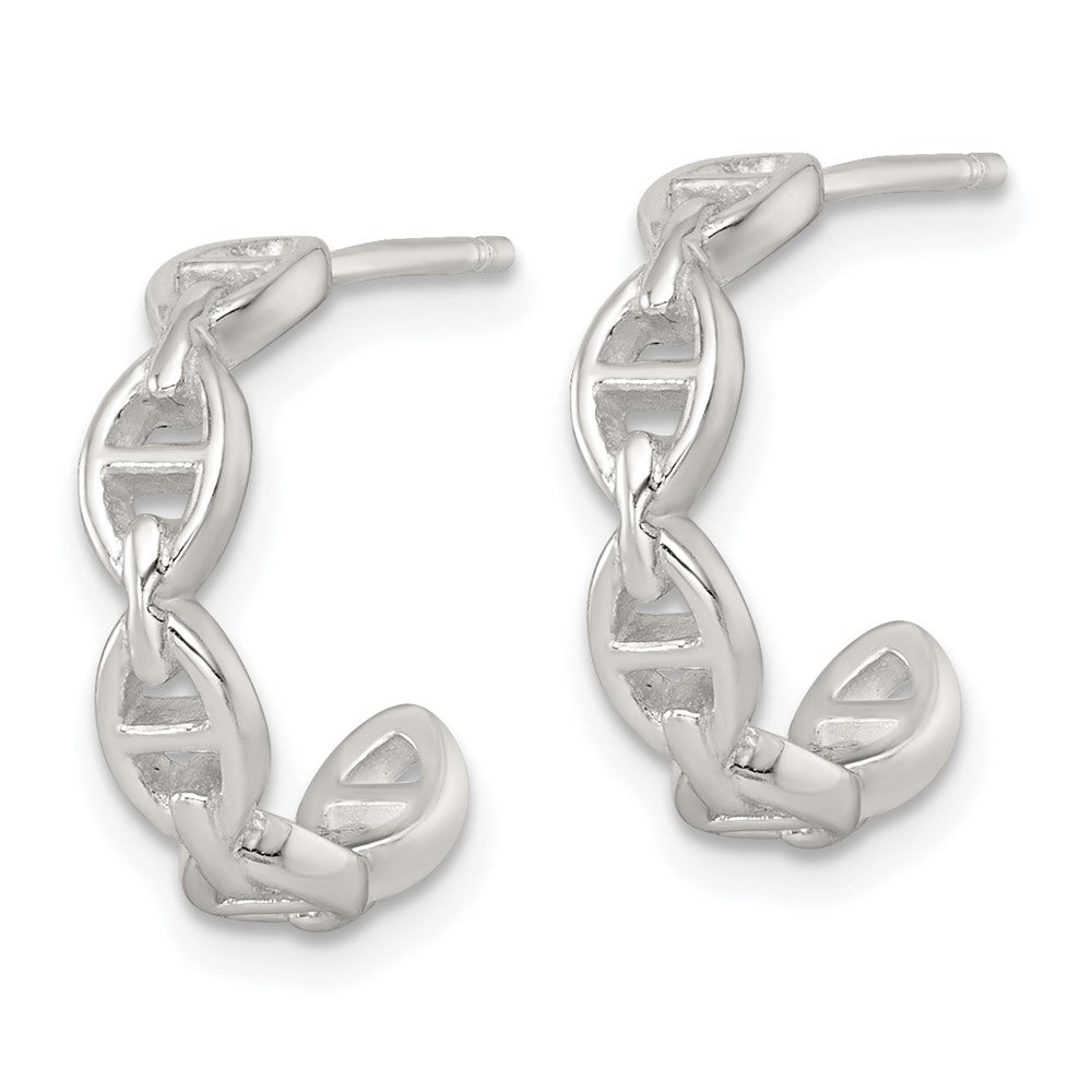 Sterlingsilber Poliert Anker Glieder Stecker C- Creolen