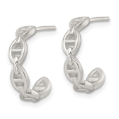 Sterlingsilber Poliert Anker Glieder Stecker C- Creolen