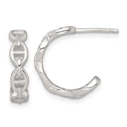 Sterlingsilber Poliert Anker Glieder Stecker C- Creolen