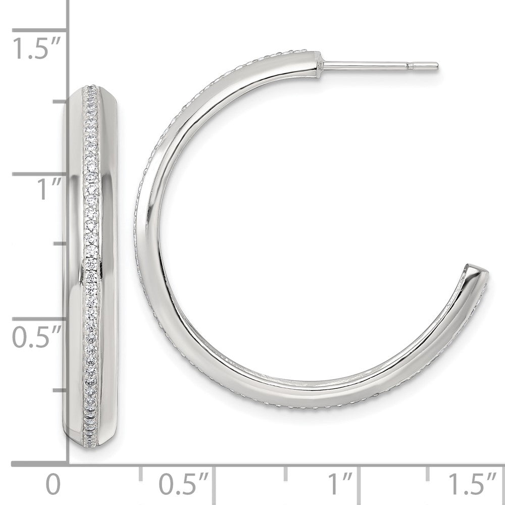 Sterlingsilber Poliert 4.75mm Zirkonia Stecker C- Creolen