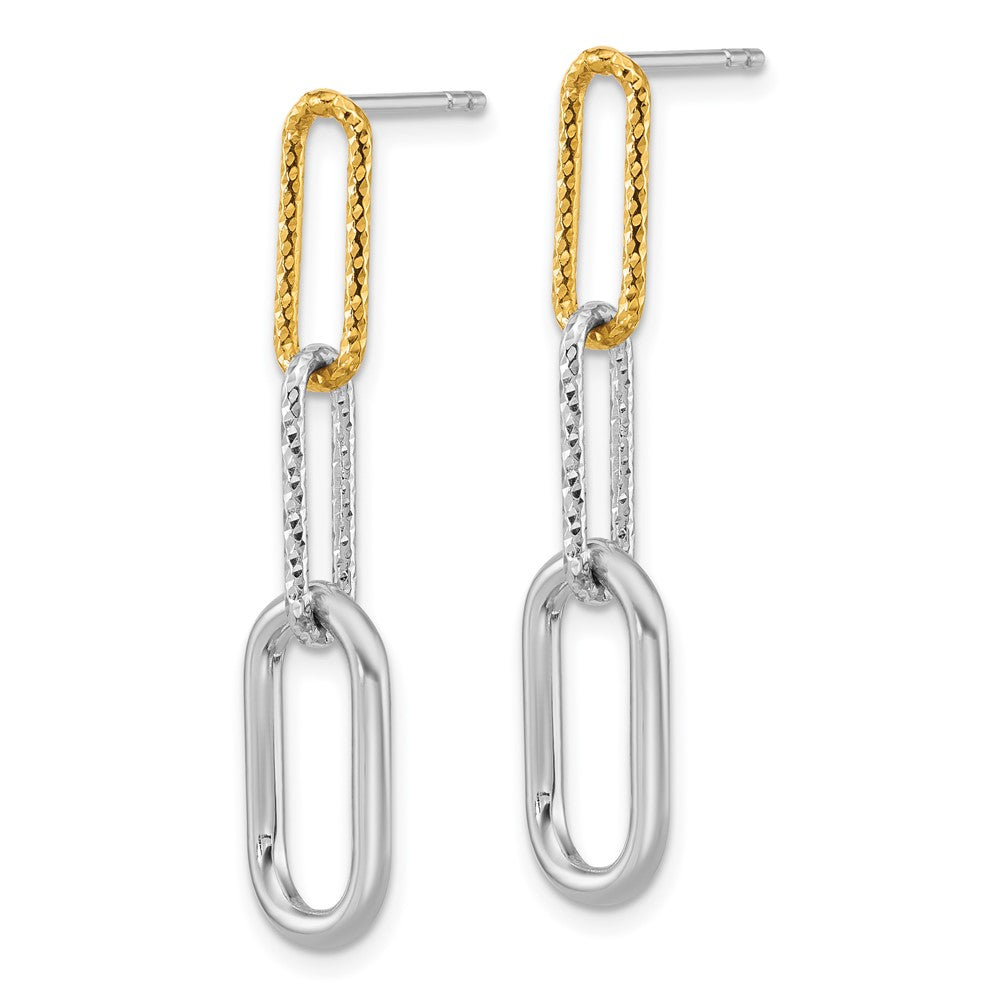 Sterlingsilber Rhodium und Vergoldet 3 Glieder Ohrhänger