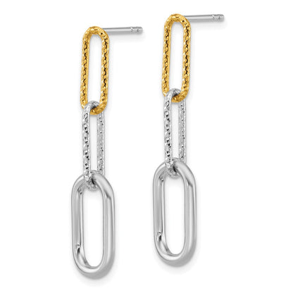 Sterlingsilber Rhodium und Vergoldet 3 Glieder Ohrhänger