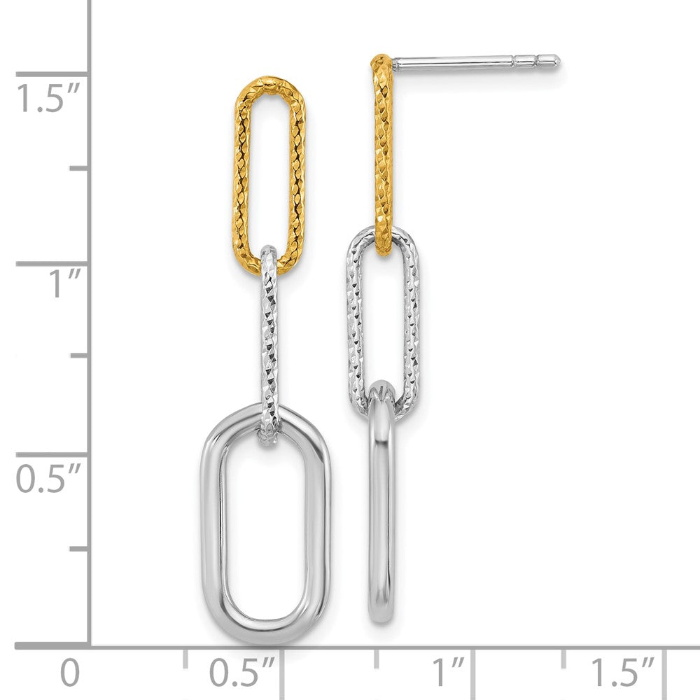 Sterlingsilber Rhodium und Vergoldet 3 Glieder Ohrhänger