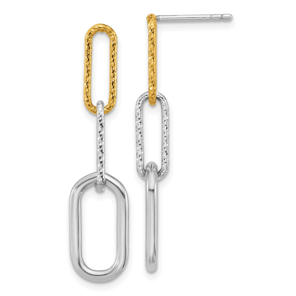Sterlingsilber Rhodium und Vergoldet 3 Glieder Ohrhänger
