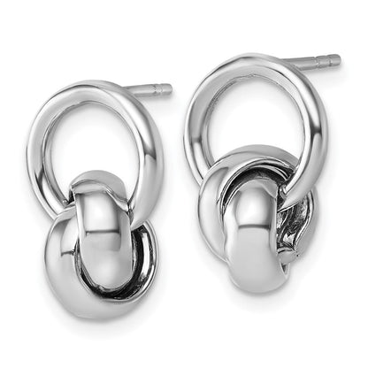 Sterlingsilber Rhodiniert Poliert Liebe Knoten Hängend Ohrstecker