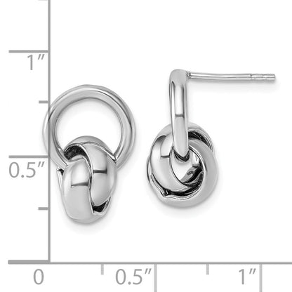 Sterlingsilber Rhodiniert Poliert Liebe Knoten Hängend Ohrstecker