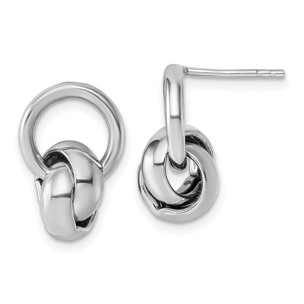 Sterlingsilber Rhodiniert Poliert Liebe Knoten Hängend Ohrstecker