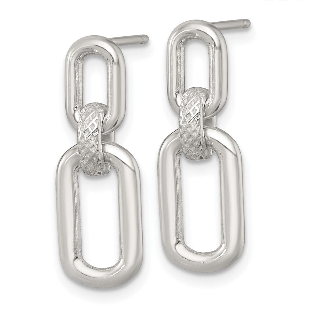 Sterlingsilber Poliert und Strukturiert Fantasieglieder Stecker Ohrhänger