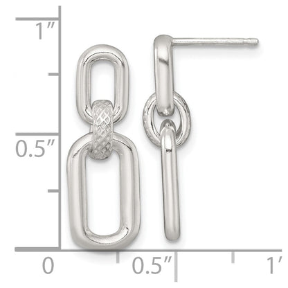 Sterlingsilber Poliert und Strukturiert Fantasieglieder Stecker Ohrhänger