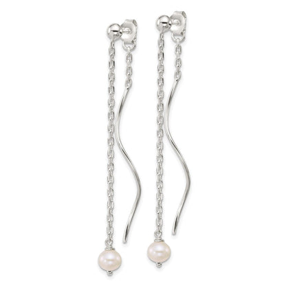 Sterlingsilber Poliert Fantasie Fwc Perle Vorderseite/back Stecker Ohrhänger