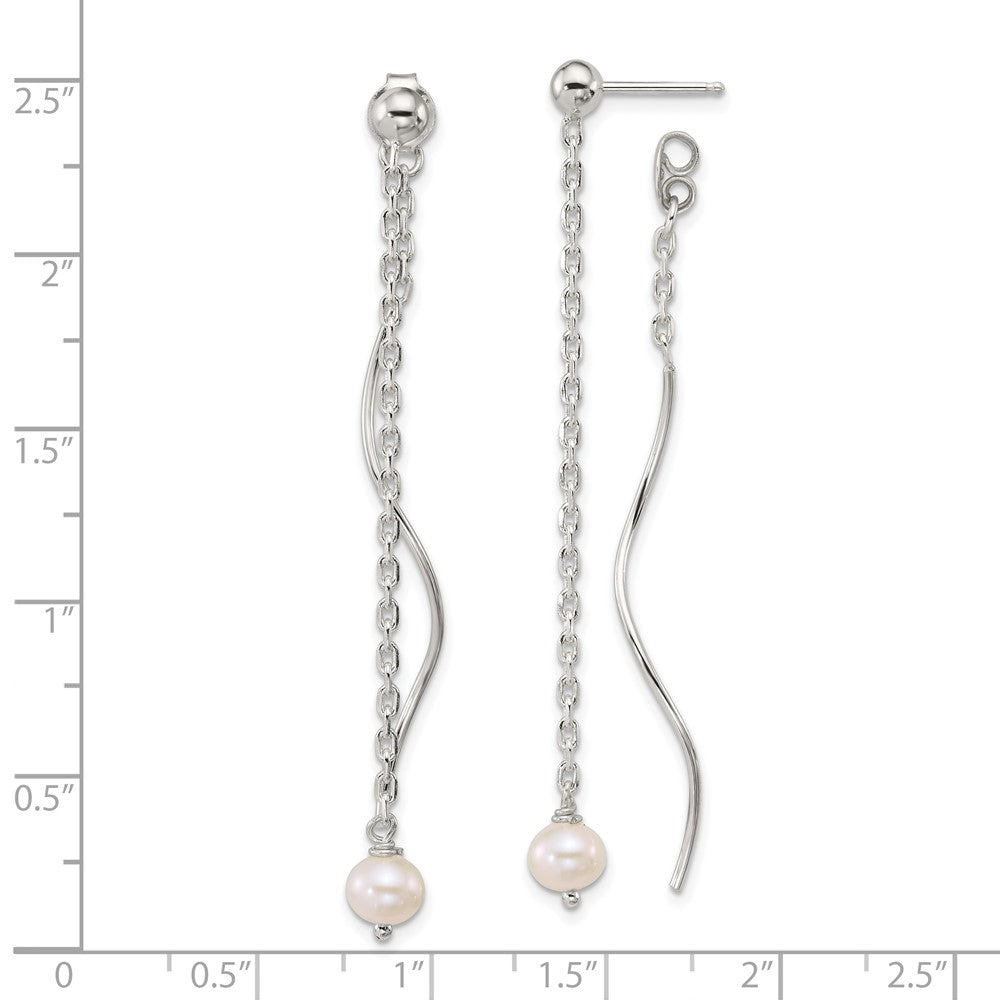 Sterlingsilber Poliert Fantasie Fwc Perle Vorderseite/back Stecker Ohrhänger