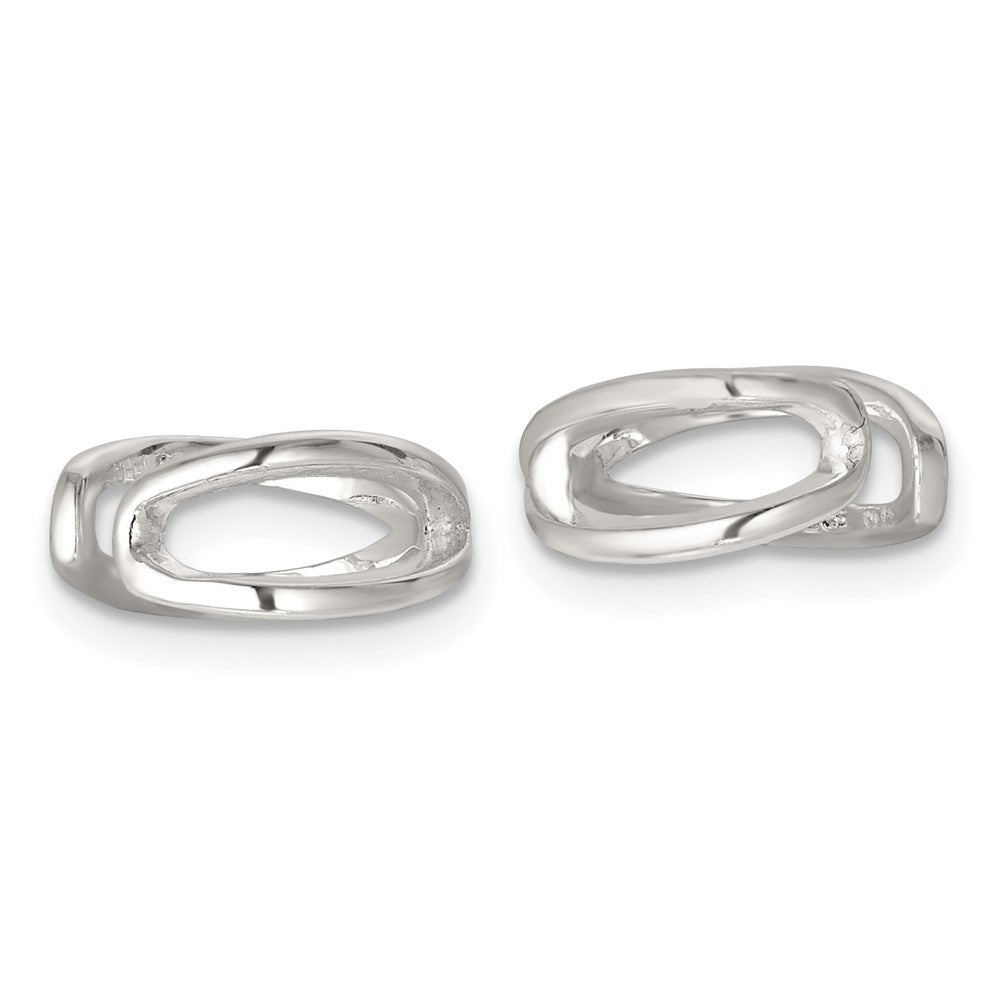 Sterlingsilber Poliert Kreuz Pair Of Ohr Cuffs