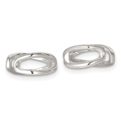 Sterlingsilber Poliert Kreuz Pair Of Ohr Cuffs