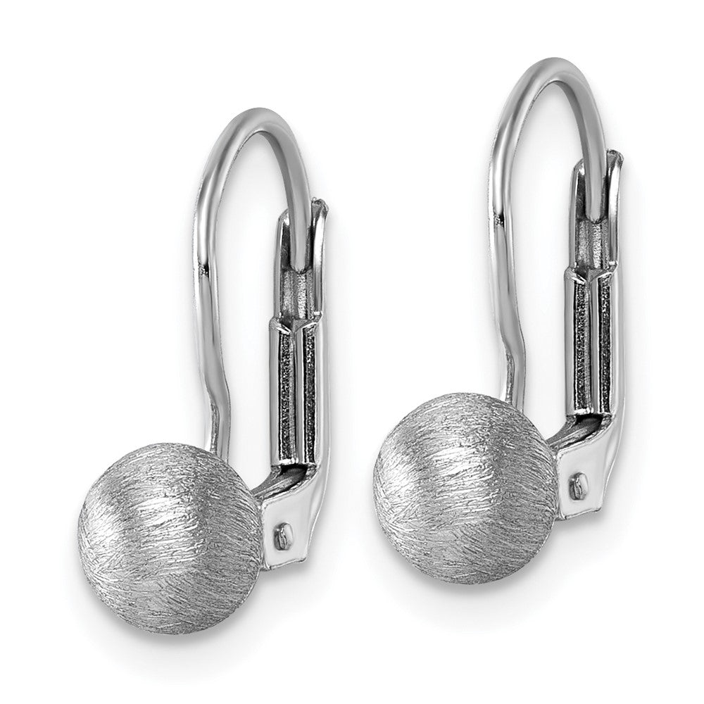 Sterlingsilber Rhodiniert Scratch Finish Kugel Ohrhänger mit Brisur