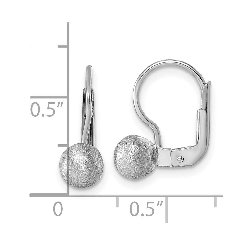 Sterlingsilber Rhodiniert Scratch Finish Kugel Ohrhänger mit Brisur
