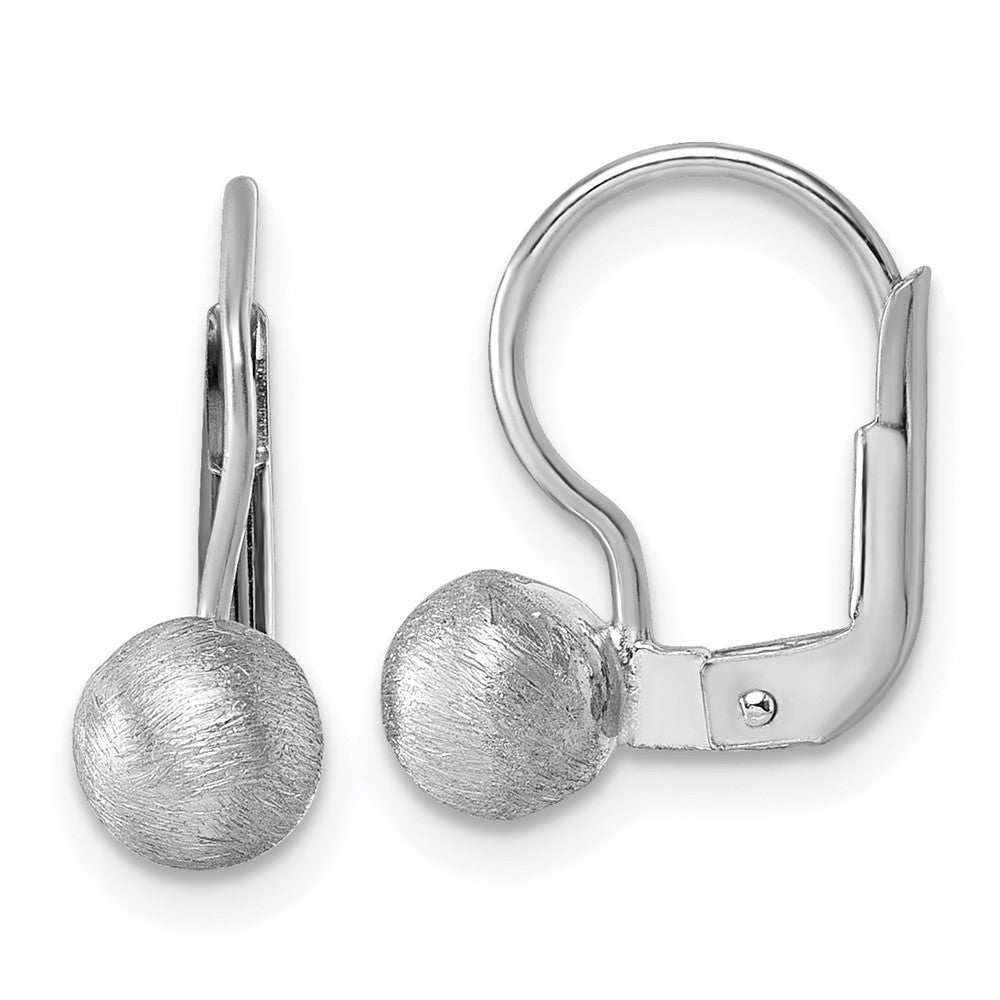 Sterlingsilber Rhodiniert Scratch Finish Kugel Ohrhänger mit Brisur