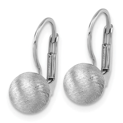 Sterlingsilber Rhodiniert Scratch Finish Kugel Ohrhänger mit Brisur