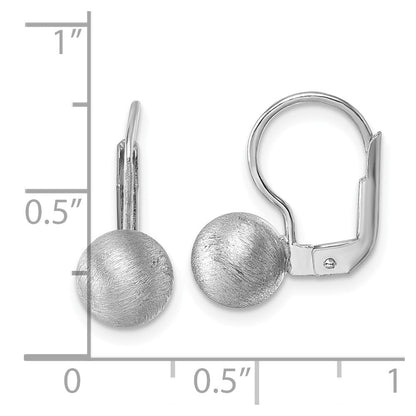 Sterlingsilber Rhodiniert Scratch Finish Kugel Ohrhänger mit Brisur