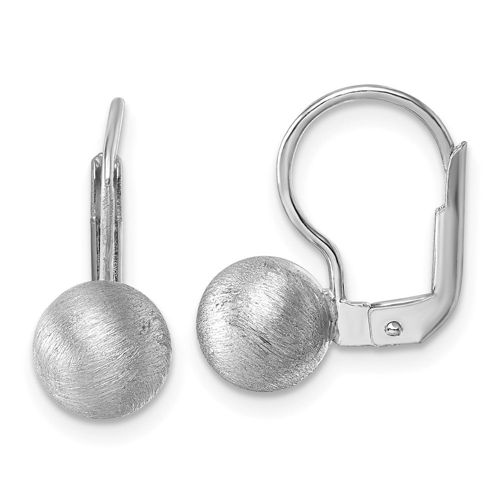 Sterlingsilber Rhodiniert Scratch Finish Kugel Ohrhänger mit Brisur