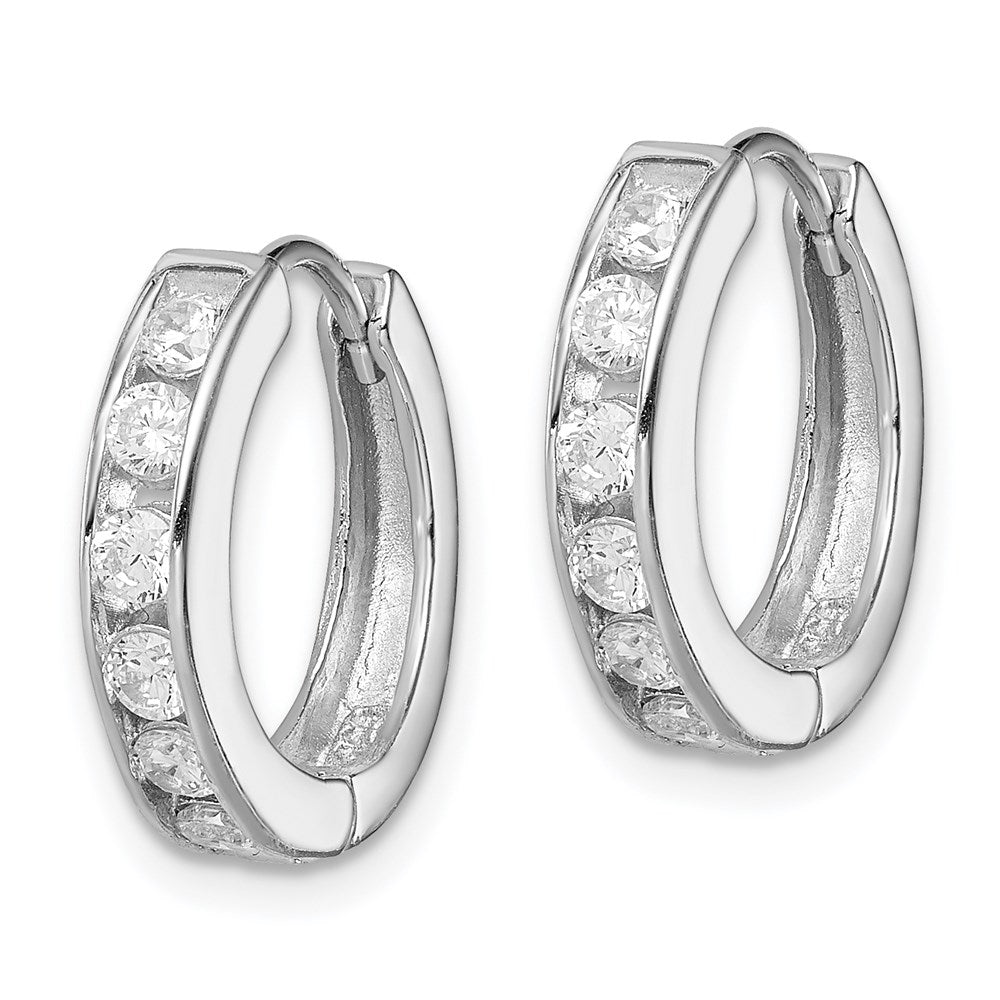 Sterlingsilber Rhodiniert Zirkonia Klappbar Creolen