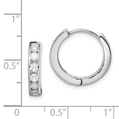 Sterlingsilber Rhodiniert Zirkonia Klappbar Creolen