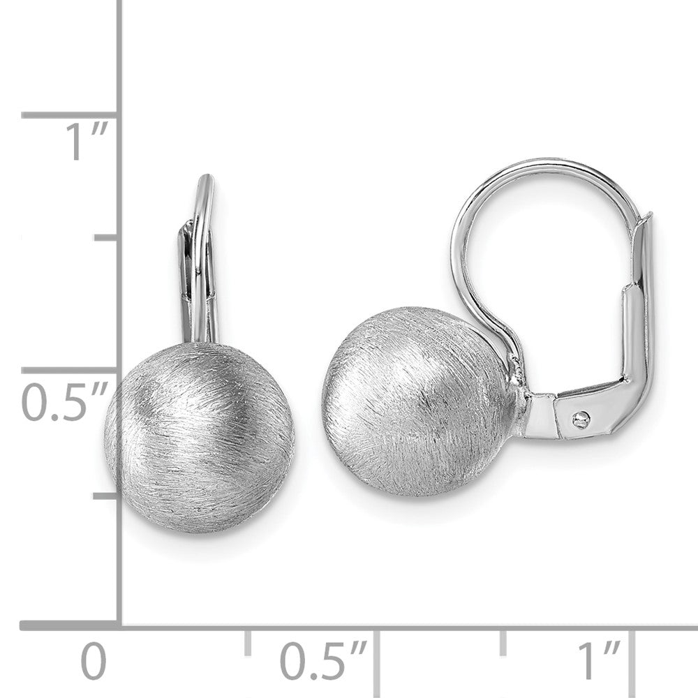 Sterlingsilber Rhodiniert Scratch Finish Kugel Ohrhänger mit Brisur