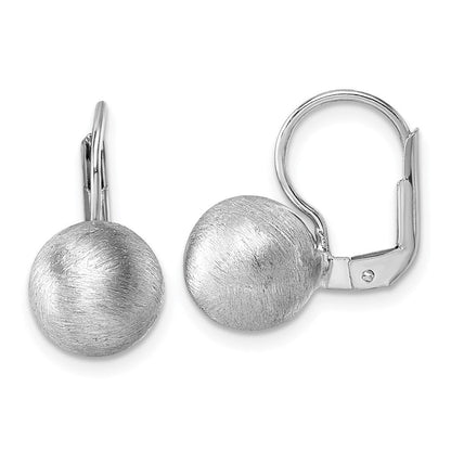 Sterlingsilber Rhodiniert Scratch Finish Kugel Ohrhänger mit Brisur