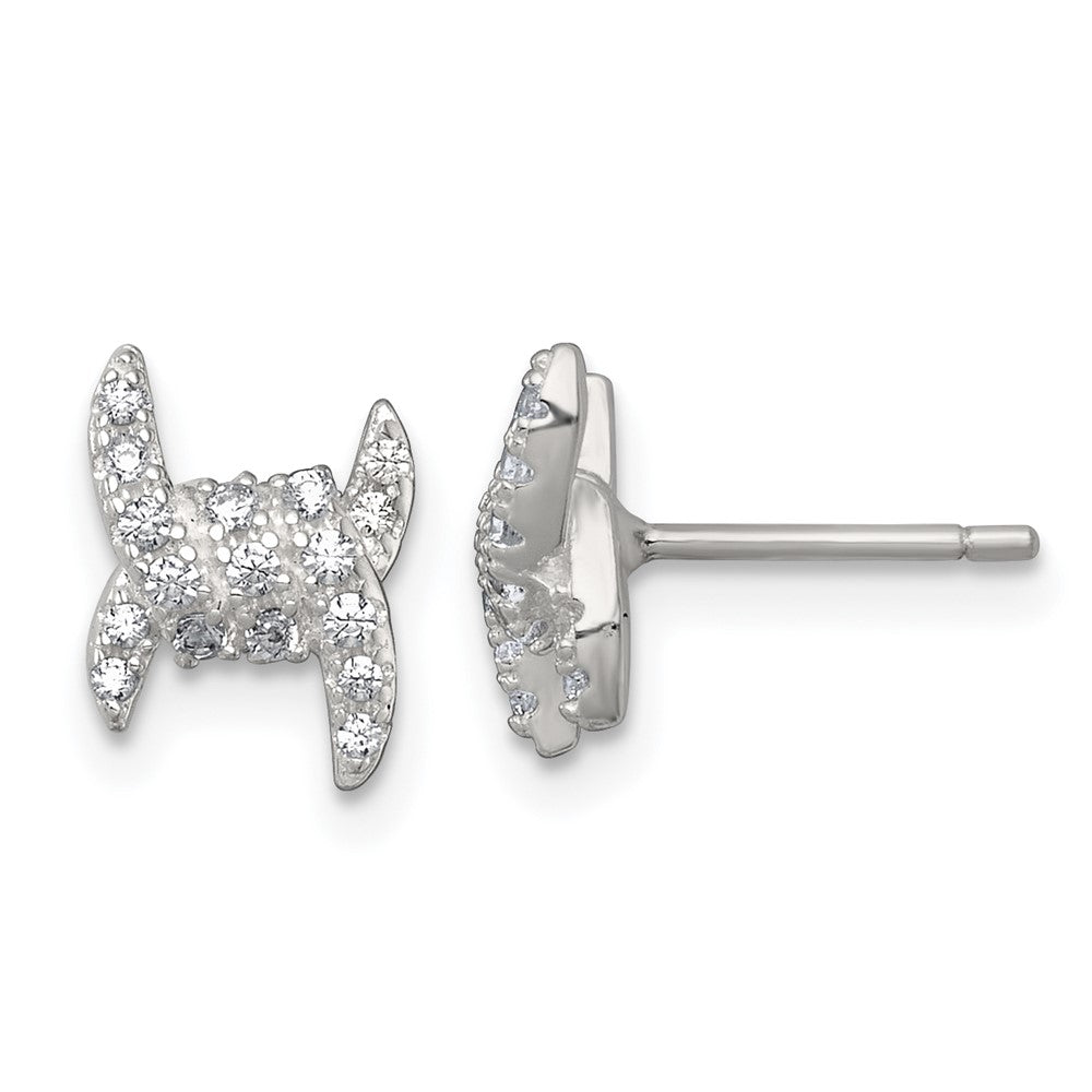 Sterlingsilber Poliert Fantasie Pavé Zirkonia Ohrstecker