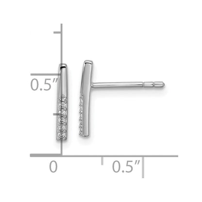 Sterlingsilber Rhodiniert Zirkonia Poliert Stab Ohrstecker