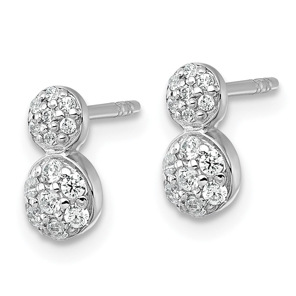 Sterlingsilber Rhodiniert Poliert Fantasie Zirkonia Ohrstecker