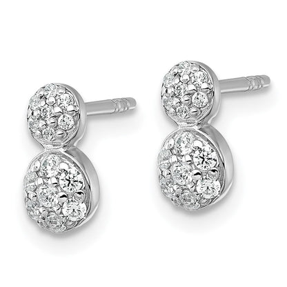Sterlingsilber Rhodiniert Poliert Fantasie Zirkonia Ohrstecker