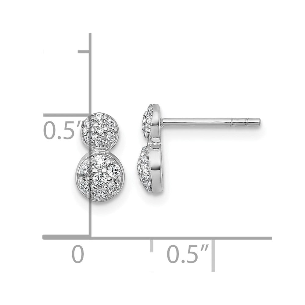 Sterlingsilber Rhodiniert Poliert Fantasie Zirkonia Ohrstecker