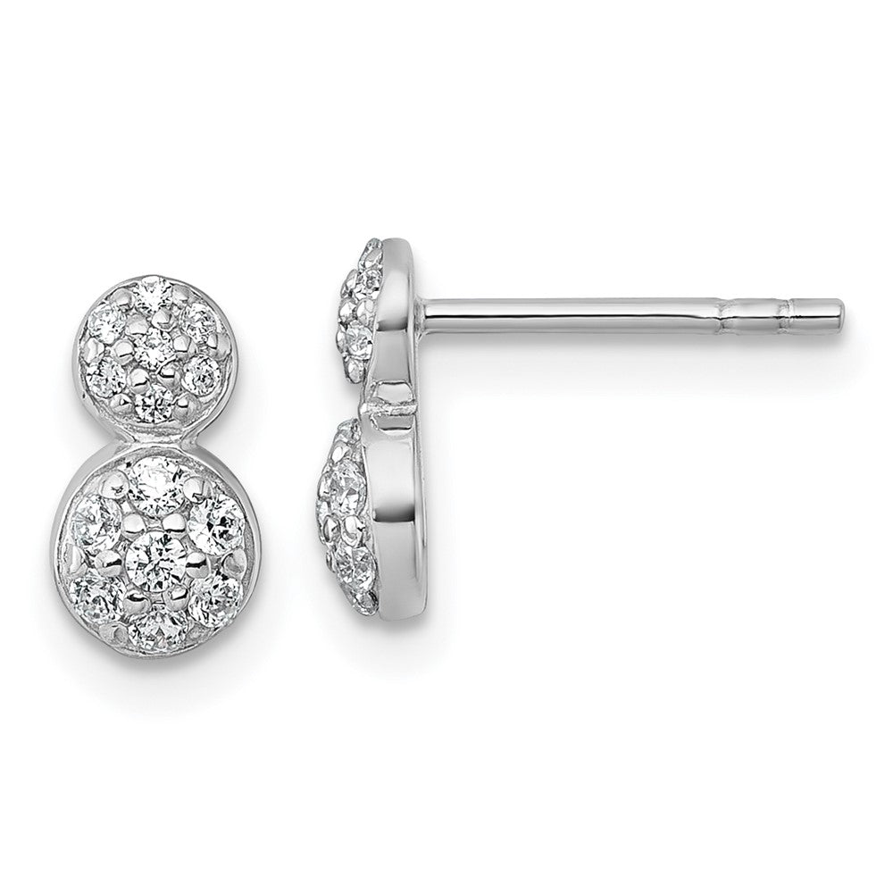 Sterlingsilber Rhodiniert Poliert Fantasie Zirkonia Ohrstecker