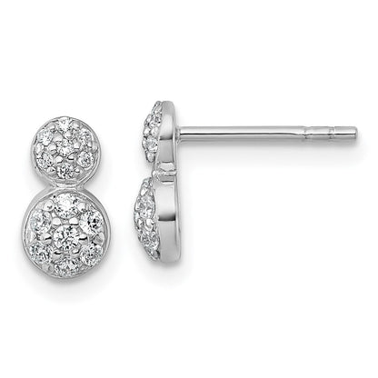 Sterlingsilber Rhodiniert Poliert Fantasie Zirkonia Ohrstecker