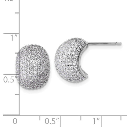 Sterlingsilber Rhodiniert Zirkonia Pavé Ohrstecker