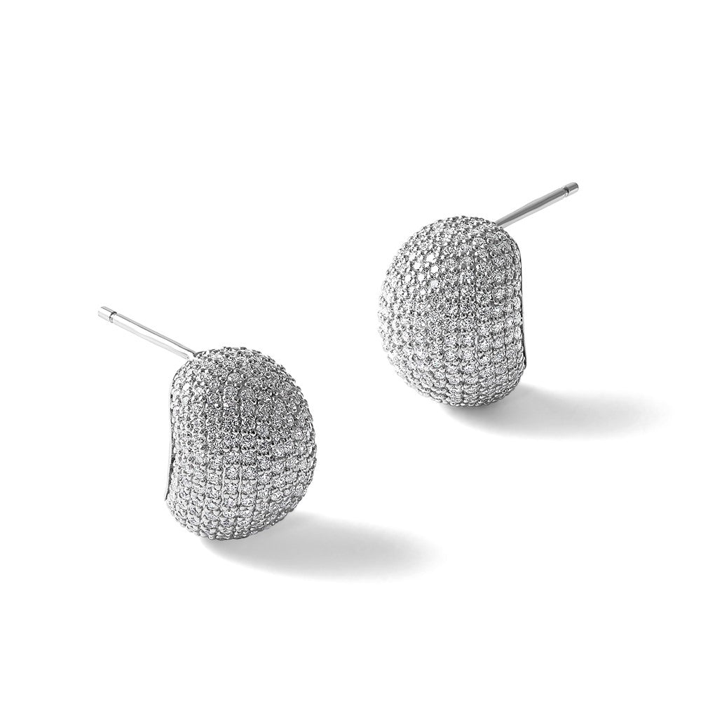 Sterlingsilber Rhodiniert Zirkonia Pavé Ohrstecker