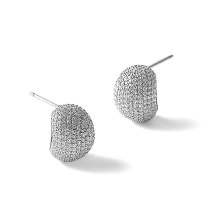 Sterlingsilber Rhodiniert Zirkonia Pavé Ohrstecker