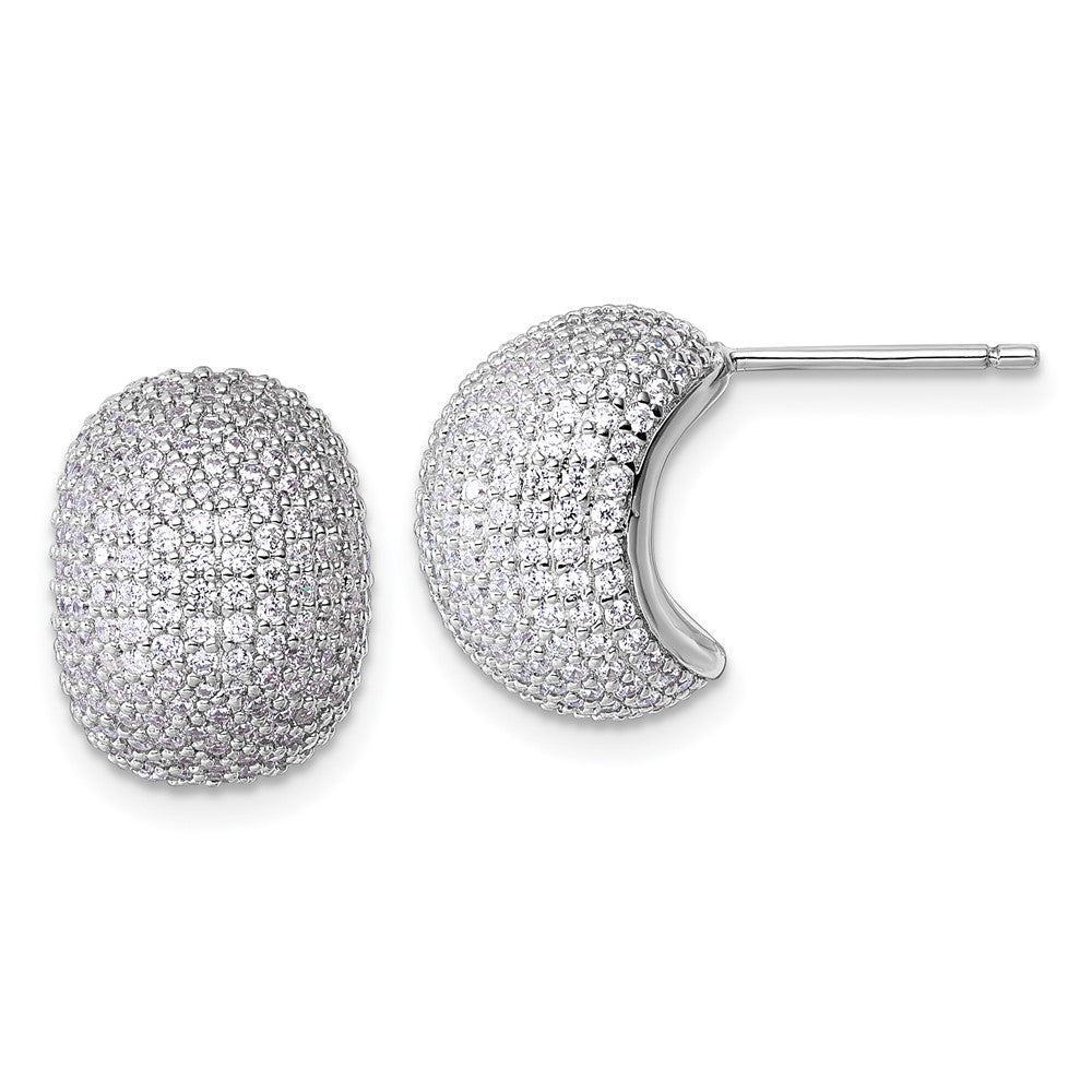 Sterlingsilber Rhodiniert Zirkonia Pavé Ohrstecker