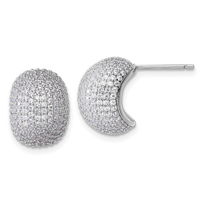 Sterlingsilber Rhodiniert Zirkonia Pavé Ohrstecker