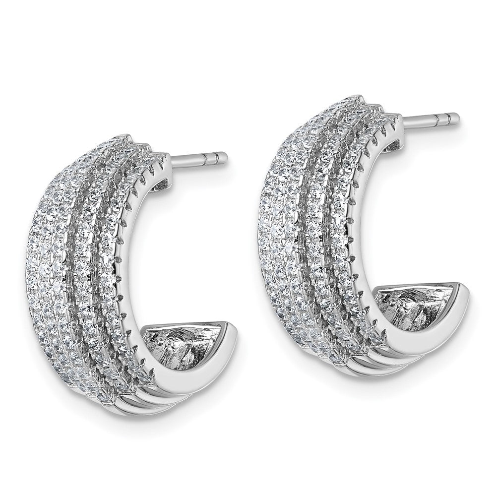 Sterlingsilber Rhodiniert 5 Reihe Stecker J- Creolen