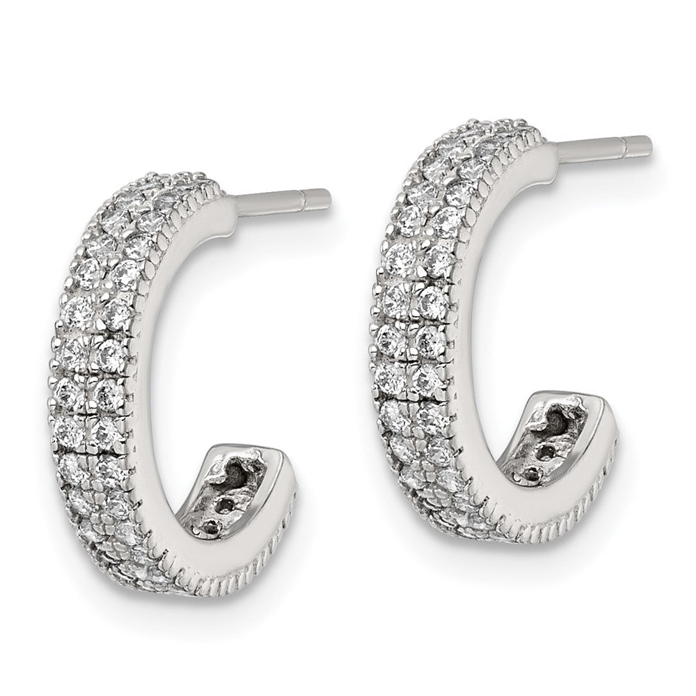 Sterlingsilber Poliert 3.2mm Zirkonia Stecker C- Creolen