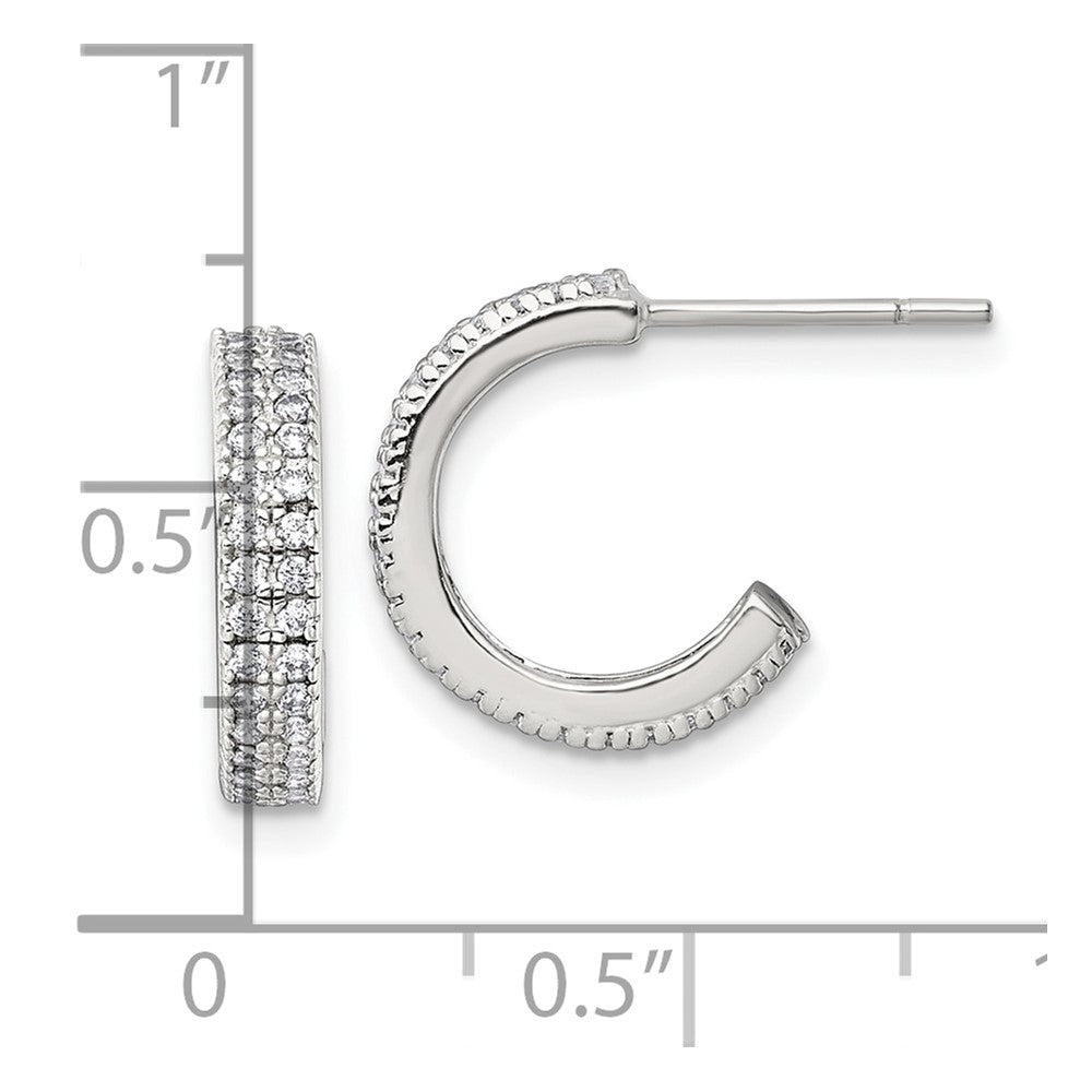 Sterlingsilber Poliert 3.2mm Zirkonia Stecker C- Creolen