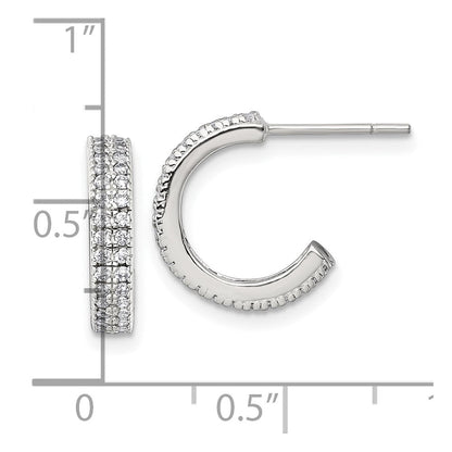 Sterlingsilber Poliert 3.2mm Zirkonia Stecker C- Creolen